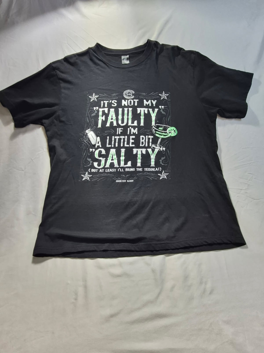 Men's Black Graphic Tee - 'A Little Bit Salty'
